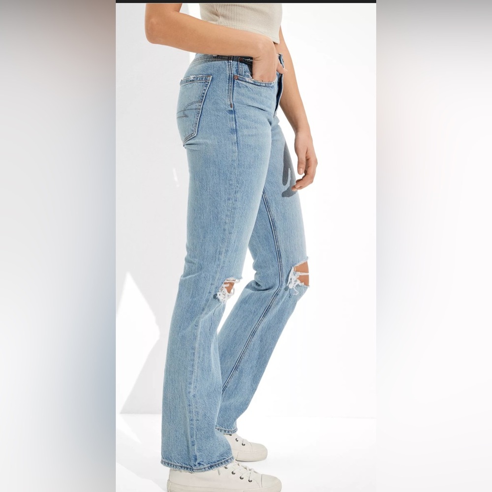 American Eagle high rise distressed 90’s bootcut denim women’s jeans - Picture 2 of 10